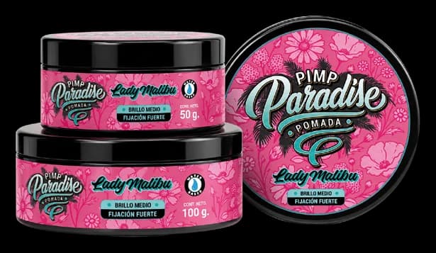 Pomada Lady Malibu Pimp Paradise, potes de 100 g y 50 g
