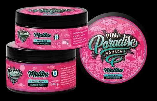 Pomada Malibu Pimp Paradise, potes de 100 g y 50 g
